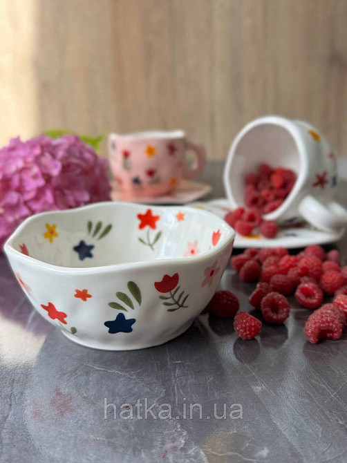 Салатник піала Olens "Квітковий" 300 мл кераміка 8030-412 Київ - фото 1