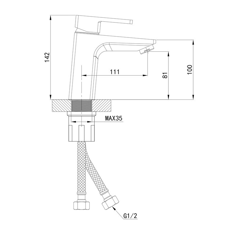 Смеситель для умывальника Mixxus Premium LOREN 001 NUT MI6797 Харьков - изображение 2