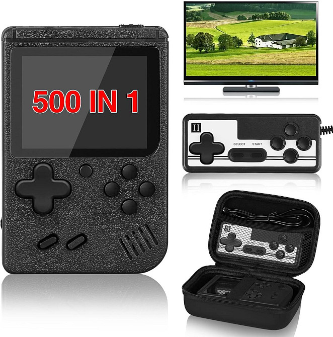 Портативная ретро-консоль Vaomon 3″, 500+ FC игр, AV для ТВ, 2 игрока, джойстик, защитный кейс, черная Киев - изображение 10