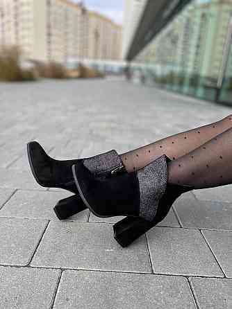 Nivelle Черевики жіночі NIVELLE чорні натуральна замша каблук 9см размеры 35р.36р.37р.38р. (361 Коломия