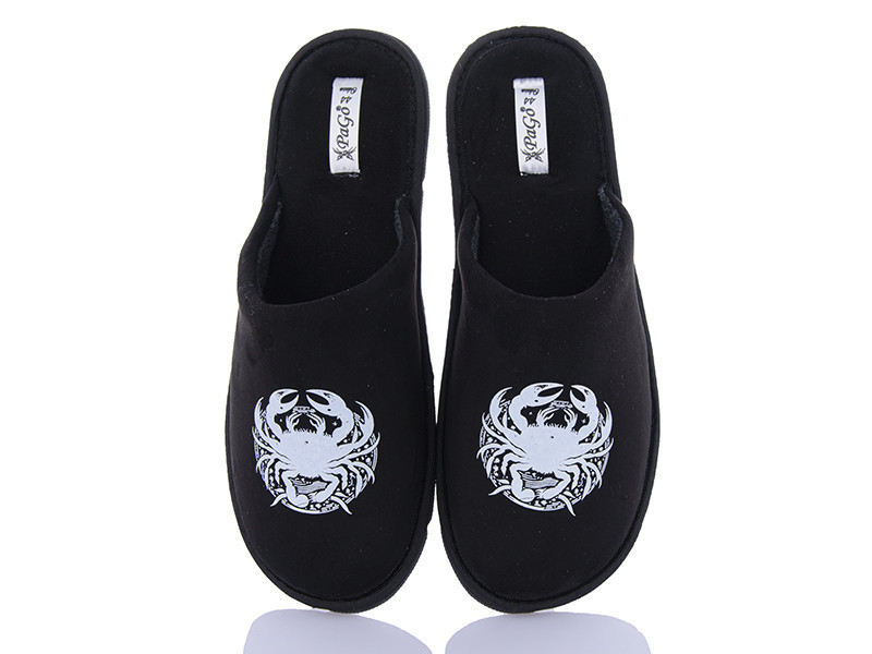 Хатні капці чоловічі чорний знак зодіаку подарунок Чоловічі закритий носок Рак 2106-2207 Всі знаки Одеса - фото 7
