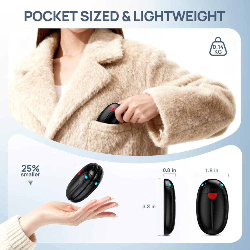Комплект аккумуляторных грелок для рук HAWANA 2-в-1 — до 20 часов тепла, 3 режима нагрева, Aluminum Premium Киев - изображение 5