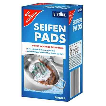 Губки для чистки кастрюль Edeka 8шт Seifenpads Харьков