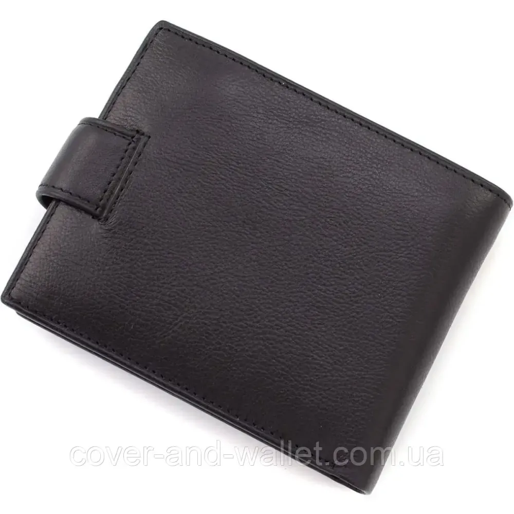 Фирменный мужской кошелек из натуральной итальянской кожи черного цвета Marco Coverna BK 010-801 Киев - изображение 2