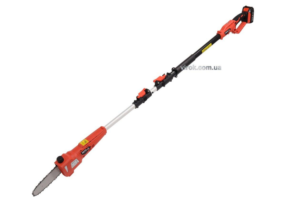 Сучкоріз акумуляторний YATO телеск. 2-2,8м, Li-Ion 18В, 2АГод, леза l=20 см, з зарядн. пристроєм [2] Одеса - фото 1