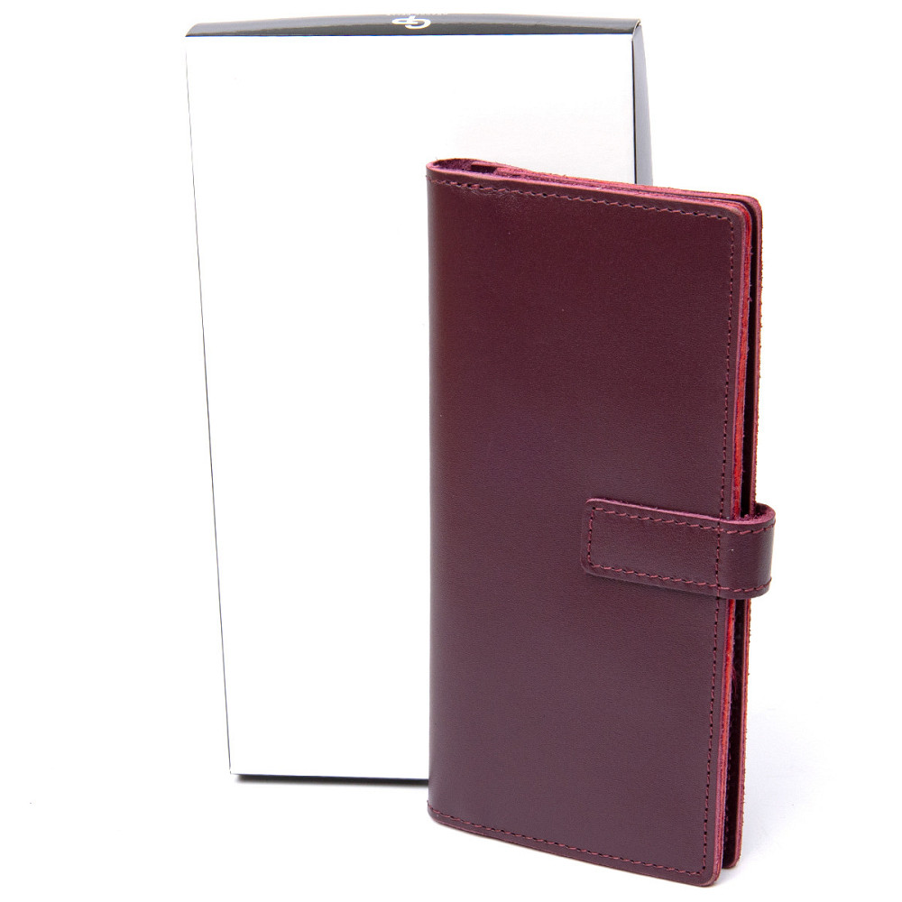 Шкіряне глянсове портмоне GRANDE PELLE 11467 Бордовий Київ - фото 5