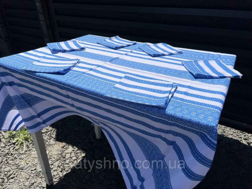 Синій скатертини на подарунок з серветками Київ - фото 7