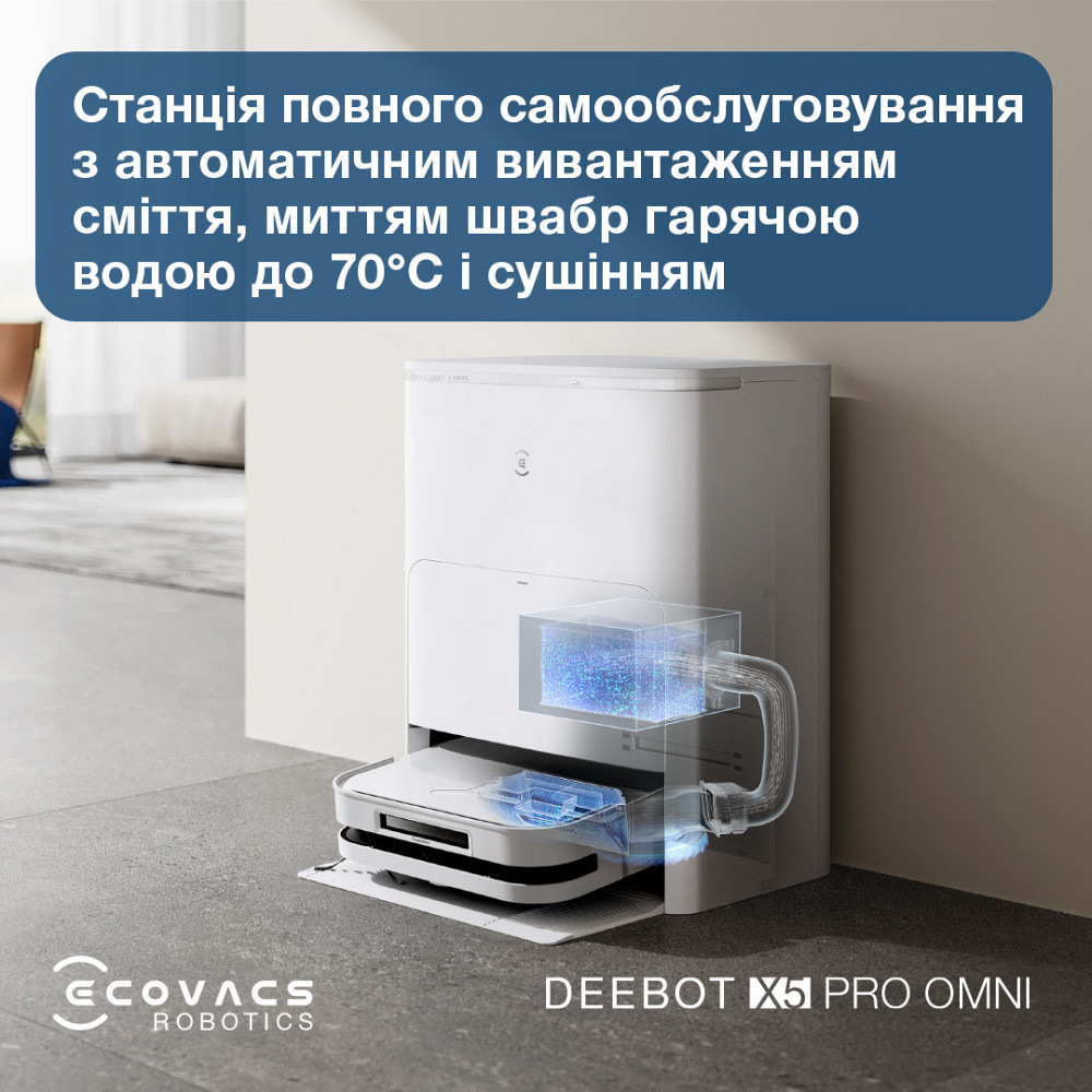 Робот-пилосос Ecovacs Deebot Ozmo X5 Pro Omni (DDX39) White ( white ) Харьков - изображение 9