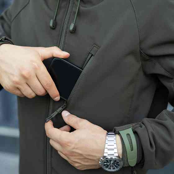 Куртка чоловіча демісезонна з капюшоном хакі Pobedov Matrix Київ