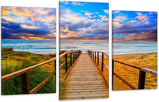 Модульная картина в гостиную / спальню Пляж  Art-616_3 Киев