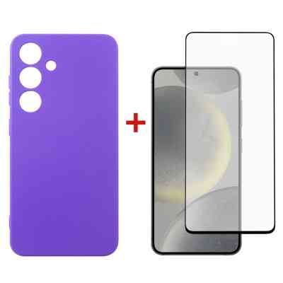Чохол до мобільного телефона Dengos Samsung Galaxy S24 Carbon + glass Purple (DG-KM-102) Вінниця