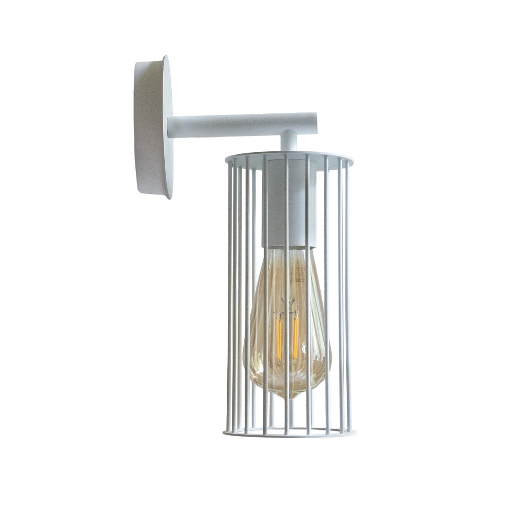 Бра под одну лампу Е27 MSK Electric Malta настенный светильник в стиле лофт NL 1020 WH белый Киев - изображение 7