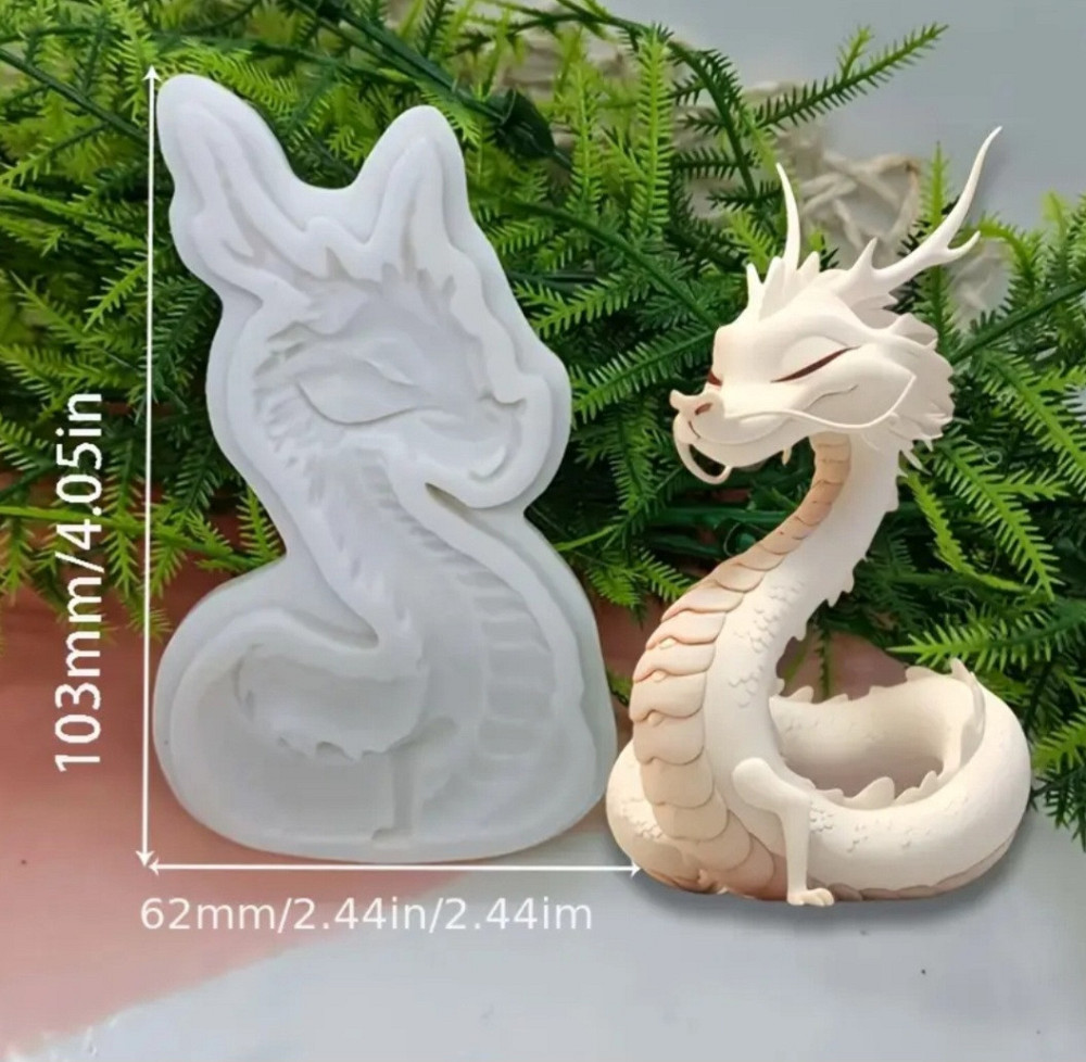 Молд силиконовый Дракон 103 на 62 мм серый Киев - изображение 2