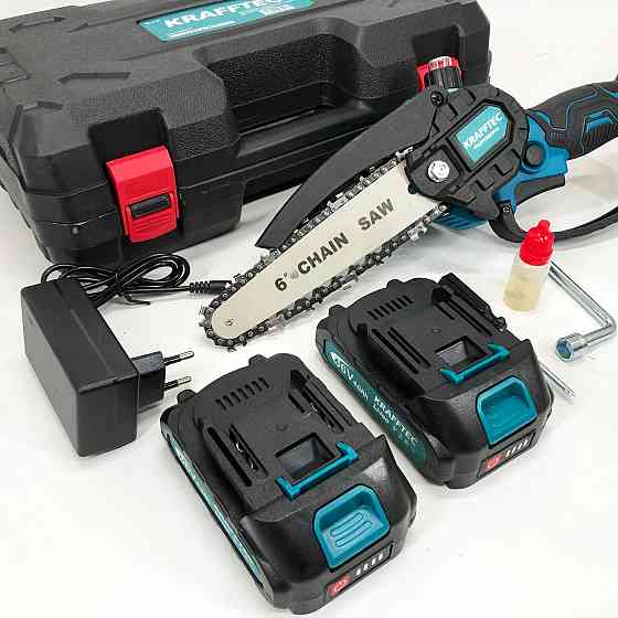 Ланцюгова міні-пилка для обрізання дерев Krafftec 15 см, Міні-пилка-сучкоріз, Дачна пилка QJ-30 Львів