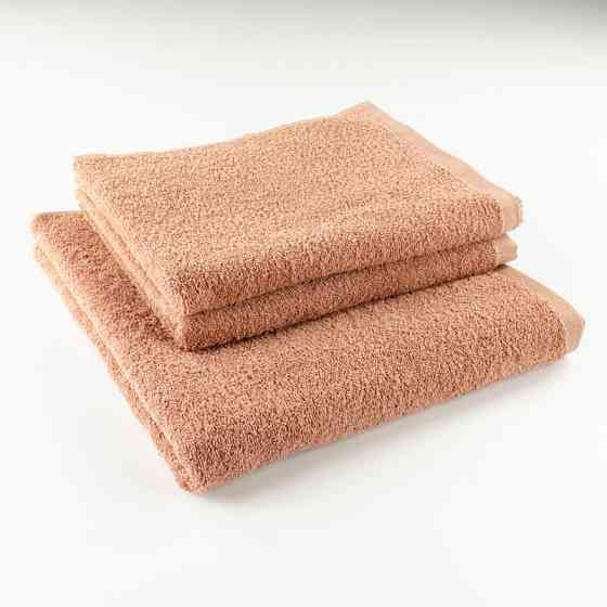 Набор махровых полотенец 3шт GM Textile 50х90см, 50х90см, 70х140см 400г/м2 (Темно-Бежевый) Сумы