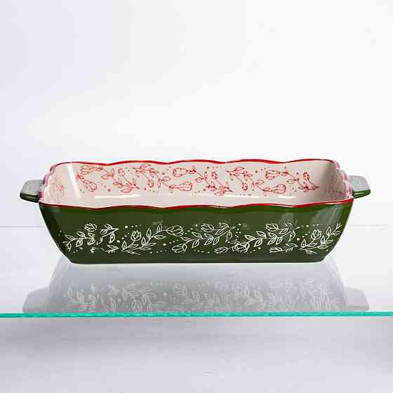 Yiwu Форма для запікання Vintage 33×21×5.5 (см) прямокутна з ручками Зелена HM05-11 Коломия