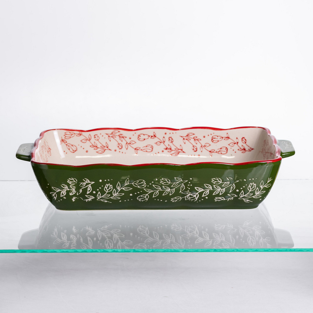Yiwu Форма для запікання Vintage 33×21×5.5 (см) прямокутна з ручками Зелена HM05-11 Коломыя - изображение 3