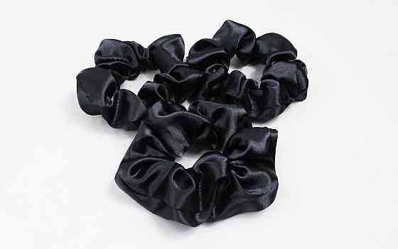 Атласна гумка для волосся Чорний Харків
