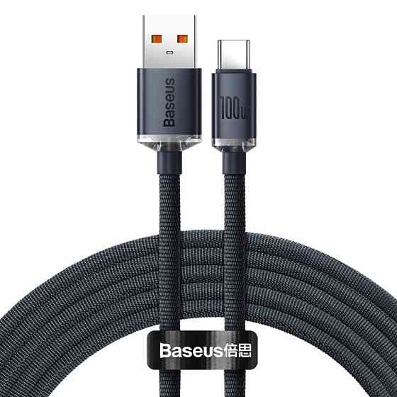 Кабель Baseus Crystal Shine Series Fast Charging Data Cable USB to Type-C 100W 2m Black Одесса