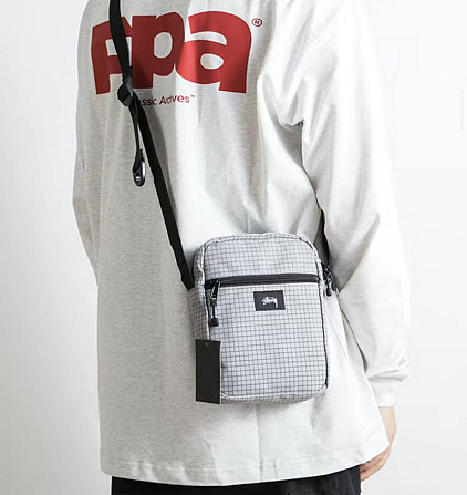 Сумка через плечо Stussy 19x16 камуфляж Серый/черный Запоріжжя - фото 4