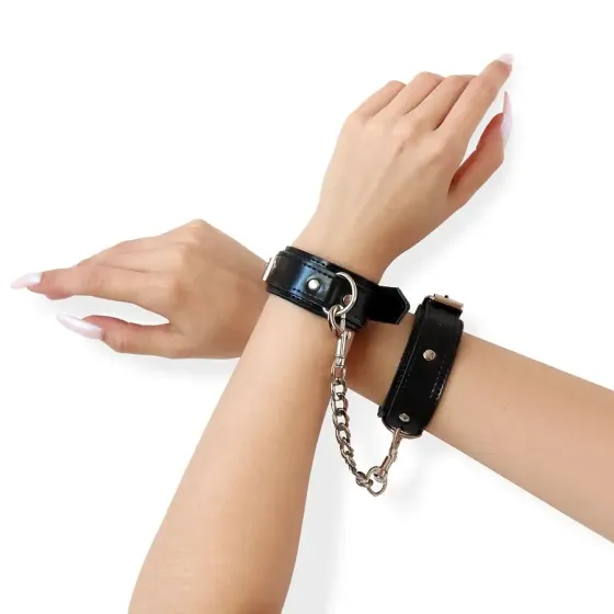 Набір BDSM Art of Sex - Emoji, наручники та поножі, екошкіра, чорний Львов