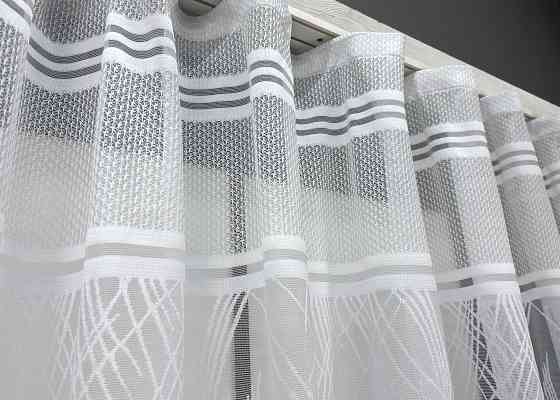 Короткий тюль VR-Textil 1955т Жаккард Белый 300х145 см (42-0903) Киев