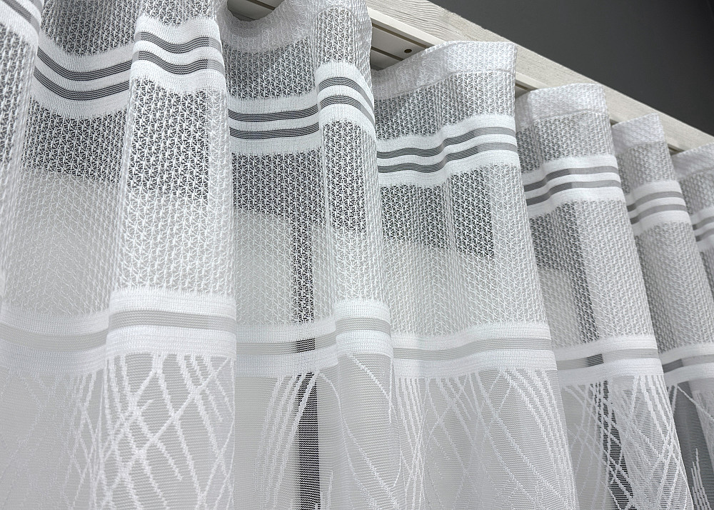 Короткий тюль VR-Textil 1955т Жакард Білий 300х145 см (42-0903) Київ - фото 3