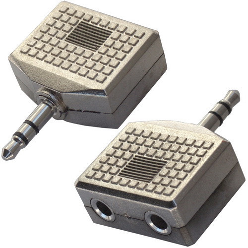 Переходник штекер 3,5 стерео - 2 гнезда 3,5 стерео, корпус металлический Полтава - изображение 1