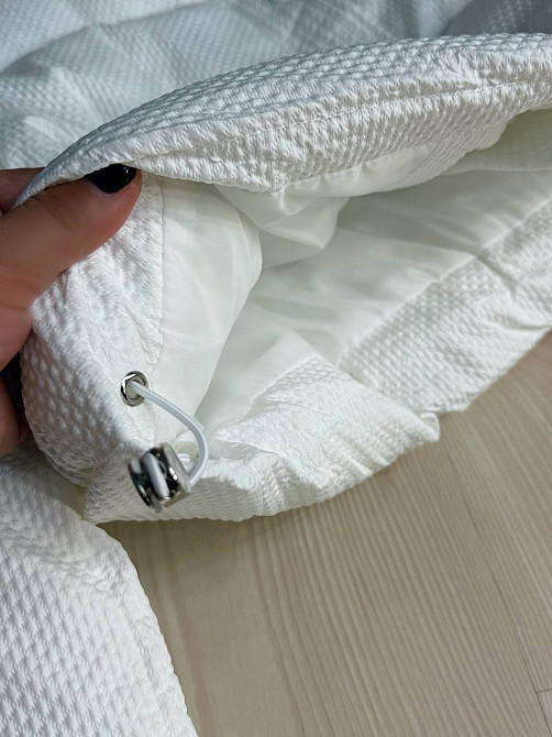 Куртка женская Lady Yep 10039 вафельная пуффер оверсайз с капюшоном белая, белый, 44 Киев - изображение 19