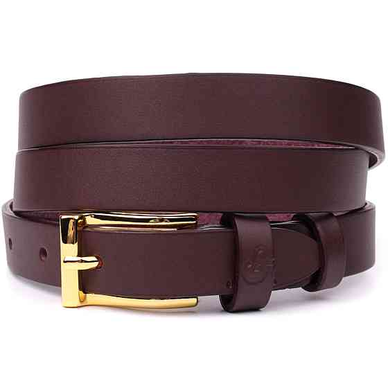 Модный узкий кожаный ремень для женщин GRANDE PELLE 22953 Бордовый Киев