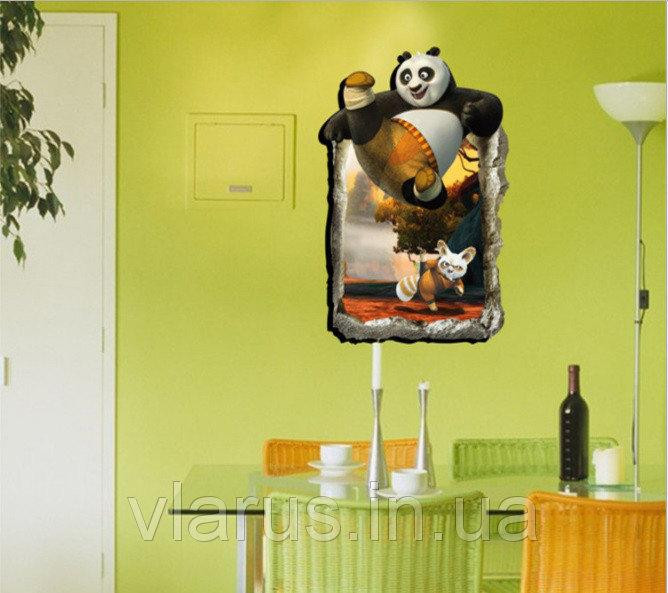 Самоклеюча 3D наклейка на стіну Кунг-фу Панда Київ - фото 3