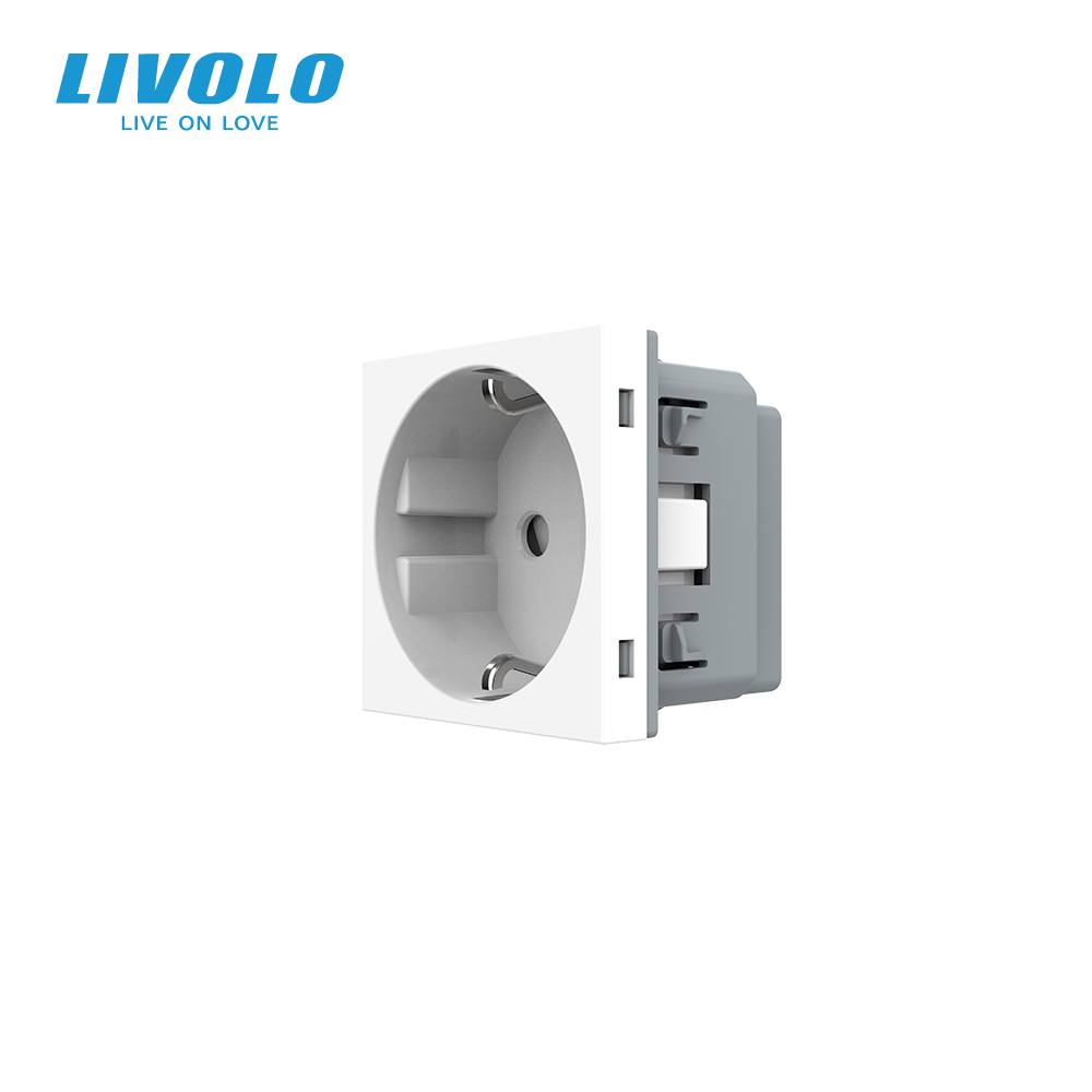 LIVOLO Електрична розетка LIVOLO, біла, 16А 250В, з заземленням і захисними шторками, модуль бе Коломия - фото 1
