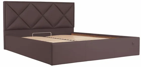 Ліжко Двоспальне Leeds Comfort 160 х 190 см Fly 2231 З підйомним механізмом та нішою для білизни Темно-коричневий Київ
