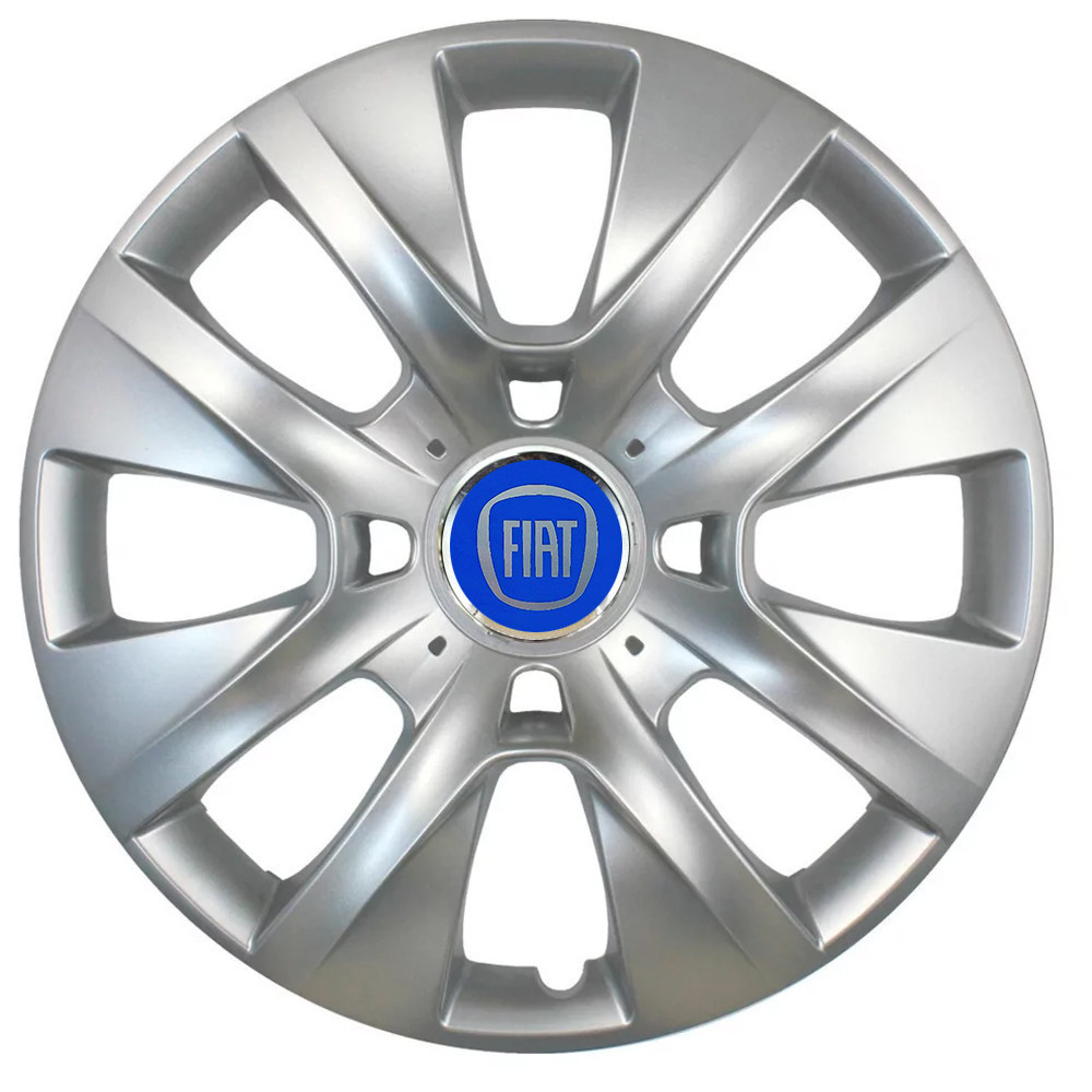 Автомобільні модельні ковпаки R15 Fiat (синій) 334 4шт, SJS, сріблясті Вінниця - фото 1
