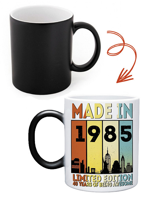 Подарунок на 40-річчя чашка хамелеон Made in 1985 Одеса - фото 1