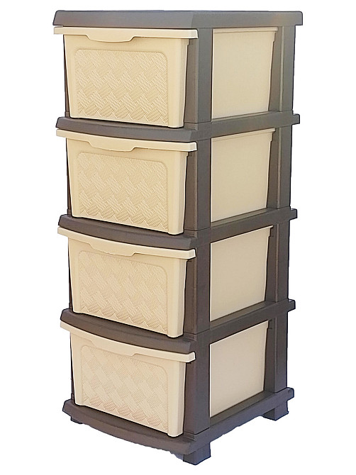 Комод пластиковый бежево-коричневый 