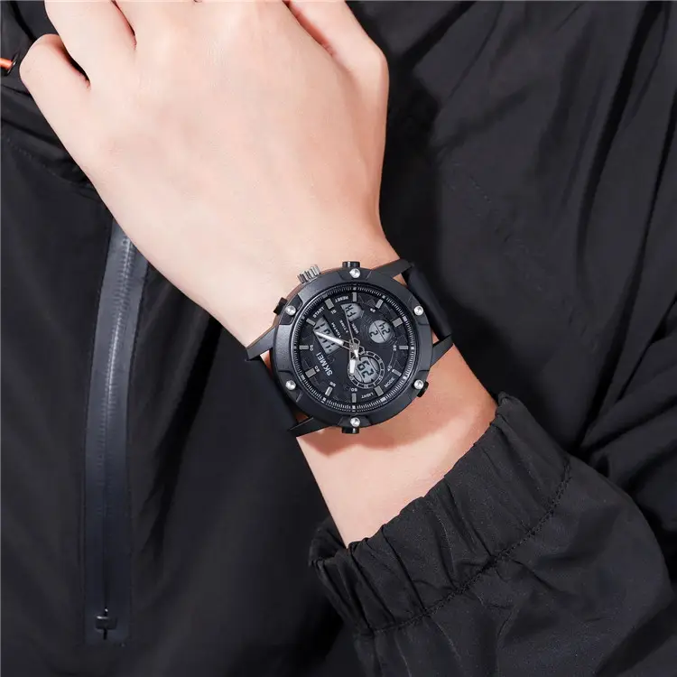 Мужские наручные классические часы Skmei 1757 Черный с белым Винница - изображение 5