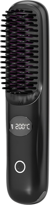 Бездротова щітка-випрямляч для бороди BRAVION T8, 160–200°C, MCH, іонізація, LCD-дисплей, Type-C Київ - фото 2