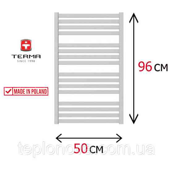 Водяной Полотенцесушитель Плоский Белый 960х500 Terma Marta Черновцы