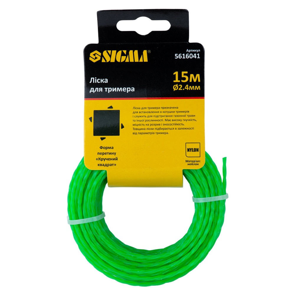 Sigma Леска для триммера крученый квадрат Ø2.4мм 15м SIGMA (5616041) Киев - изображение 2