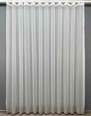 Тюль VR-Textil 1461т Бамбук с вышивкой Молочный с серым 400х270 см (42-0680) Киев