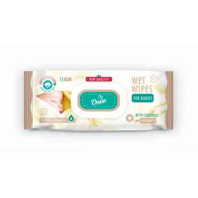 Детские влажные салфетки Dada с экстрактом ромашки, с клапаном, 72 шт (4820174980412) Винница