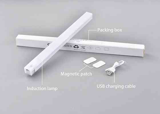 LED  світильник-нічник з датчиком руху і датчиком день/ніч 20 см 13 LED Холодний білий (0801) Смела