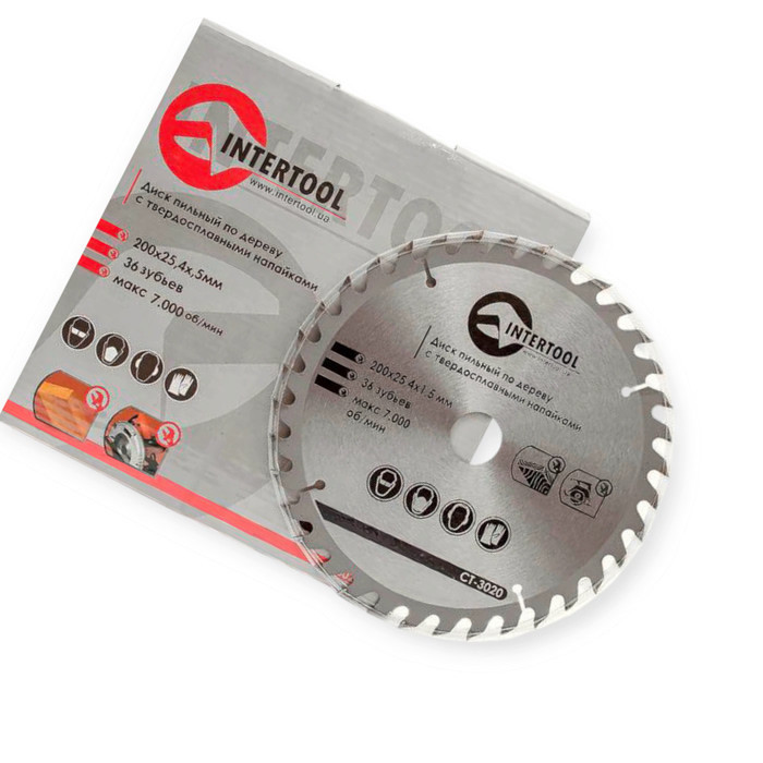 Круг отрезной по дереву с твердосплавными напайками 200x25,4x1,5 мм, 36 зубьев Мукачево - изображение 2