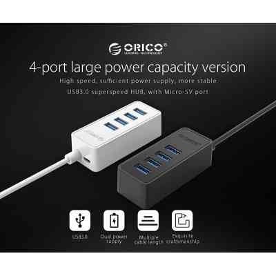 Концентратор Orico USB 3.0 4 ports (W5P-U3-100-BK-PR) (CA911264) Винница