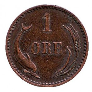 Монета 1 эре. 1904 год, Дания. Полтава - изображение 1