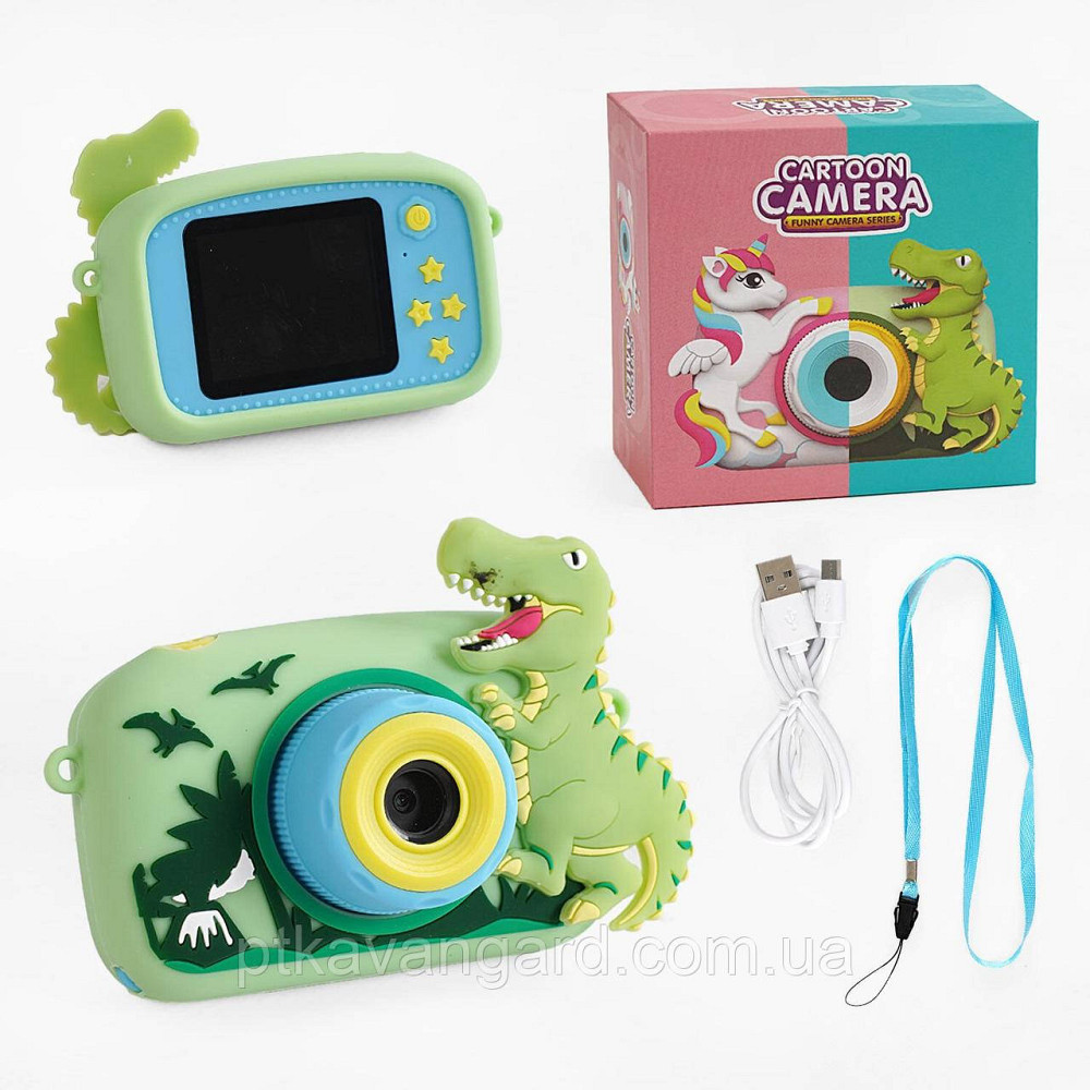 Фотоапарат цифровий дитячий "Динозаврик" у силіконовому чохлі, HD камера, з іграми, зелений XL 900 K-G 1 Хмельницький - фото 7