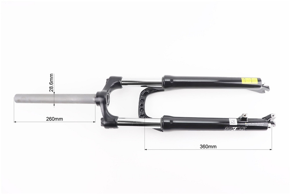 Вилка 26" амортизаційна, без різьби 1-1/8" (28,6мм), шток 260мм, з ходом 100мм, Disk-brake, Preload, алюмінієва, чорна XCE 28 Київ - фото 4