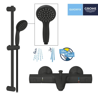 Смеситель Grohe QuickFix Precision Start Black (UA303907T1) Винница - изображение 10
