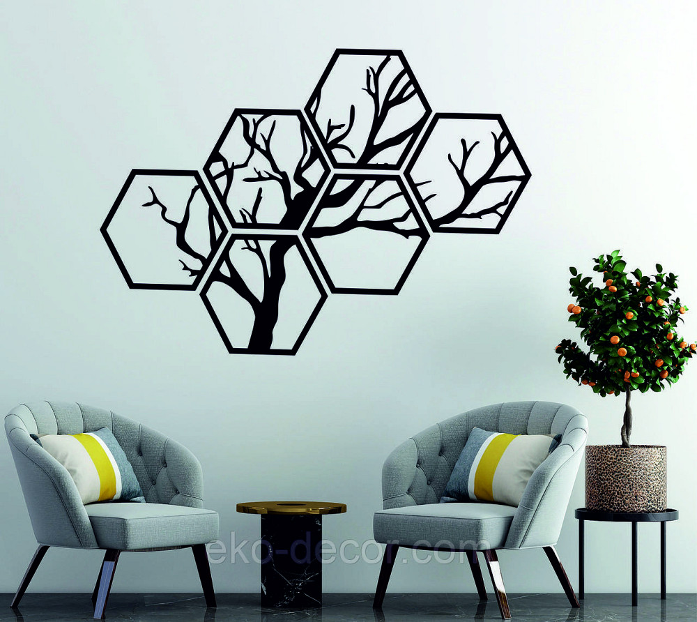 Декоративное настенное Панно «Дерево», Декор на стену 150*106 см, Черный, Ручная работа Киев - изображение 3